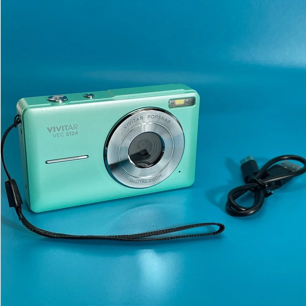 Vivitar VEC S124 PopSnap Digital Camera Teal Green Compact Point and Shoot Y2K